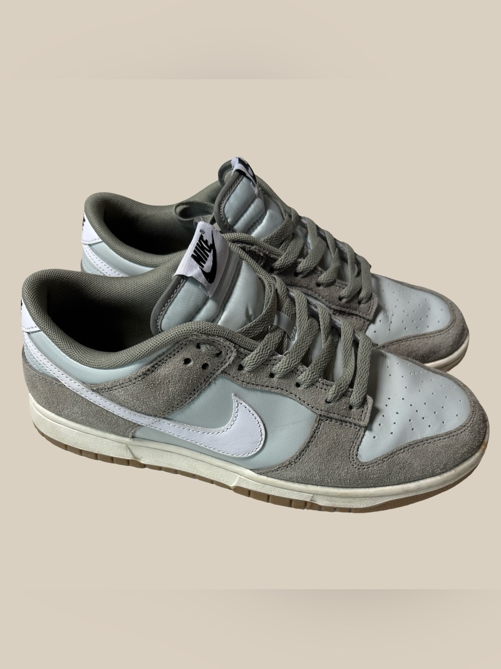 Nike Mens Dunk Low Retro Se Light Silver Light Army Sail White IB6399-002 SZ 9.5